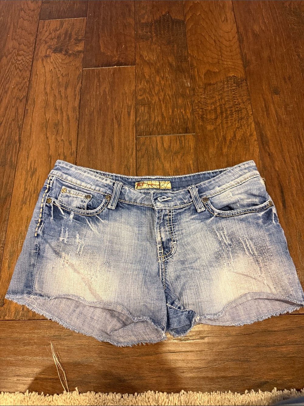 BKE Light Blue Washed Denim Cutoff Shorts